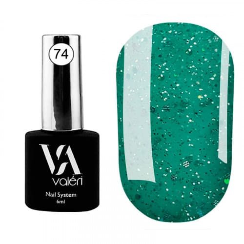 Кольорова база Valeri Flash base №074 (Світловідбиваюча, бірюзово-зелена), 6 мл