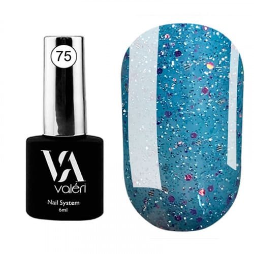 Цветная база Valeri Flash base №075 (Cветоотражающая, васильковая), 6 мл