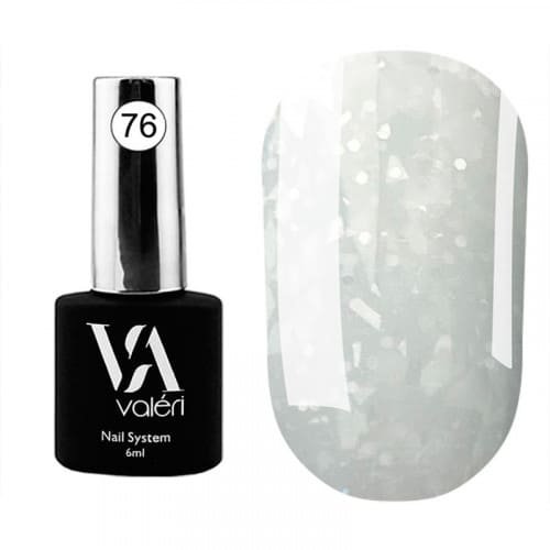 Цветная база Valeri Flakes base №076 (Молочная с белой поталью), 6 мл