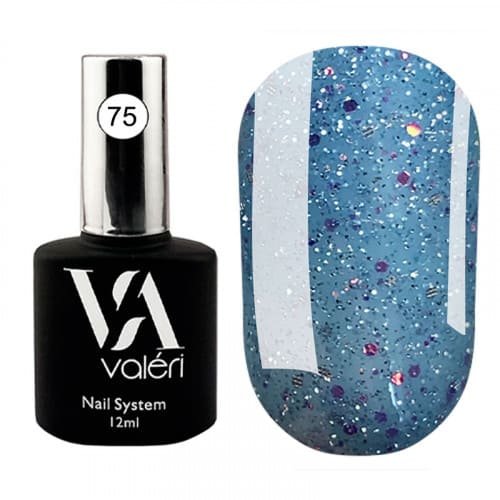 Кольорова база Valeri Flash base №075 (Світловідбиваюча, василькова), 12 мл