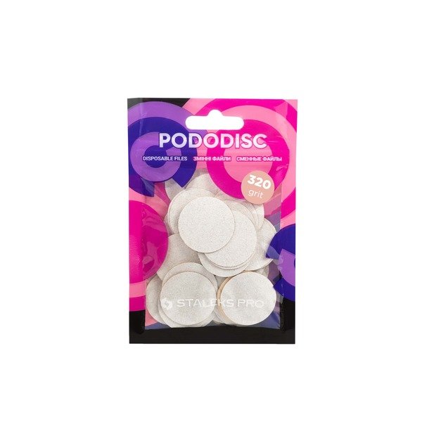 Сменные файлы белые PODODISC STALEKS PRO L 320 грит (50 шт) (PDF-25-320w)