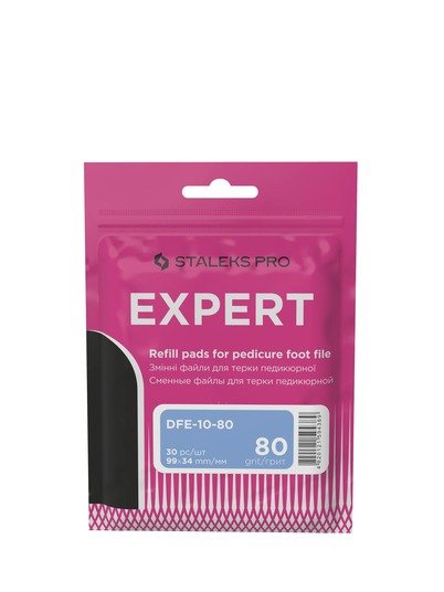 Сменные файлы для терки педикюрной EXPERT 10 80 грит (30 шт) (DFE-10-80)