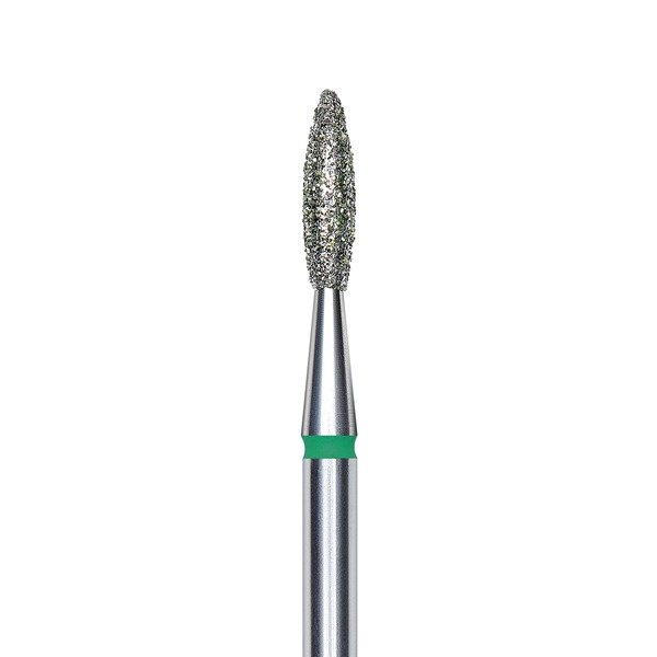 Фреза алмазная пламя зеленая диаметр 2,1 мм/рабочая часть 8 мм (FA10G021/8K)