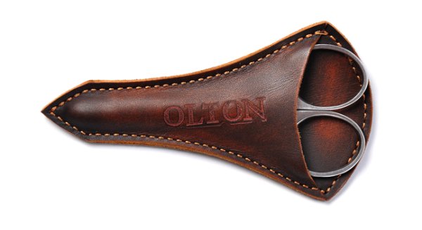 Ножницы Olton профессиональные для кутикулы 100 мм + чехол (кожа)