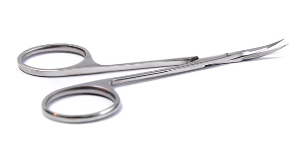 Ножницы Olton профессиональные для кутикулы 113 мм + чехол (кожа)