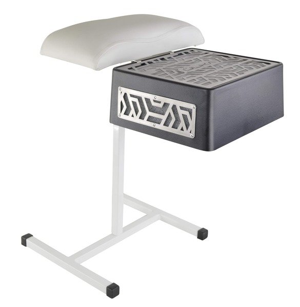 Витяжка для педикюру Ulka X2FР Premium Чорна (зі стійкою) Тринога біла, Подушка біла