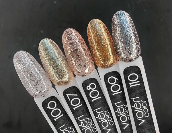 Гель-лак Valeri color №107 (Золото, мікроблиск), 6 ml