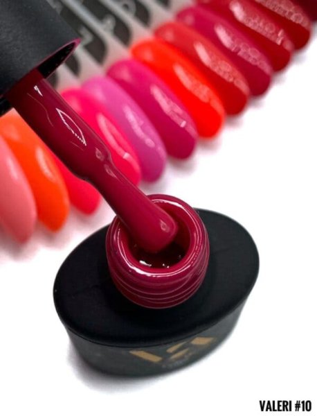 Гель-лак Valeri color №010 (Темно-рожевий, емаль), 6 ml