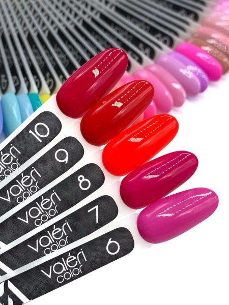 Гель-лак Valeri color №010 (Темно-рожевий, емаль), 6 ml
