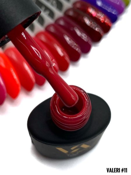 Гель-лак Valeri color №011 (Красновато-малиновый, эмаль), 6 ml