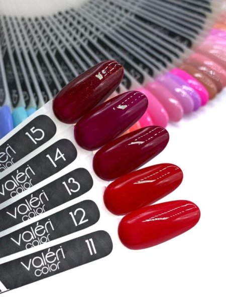 Гель-лак Valeri color №011 (Красновато-малиновый, эмаль), 6 ml