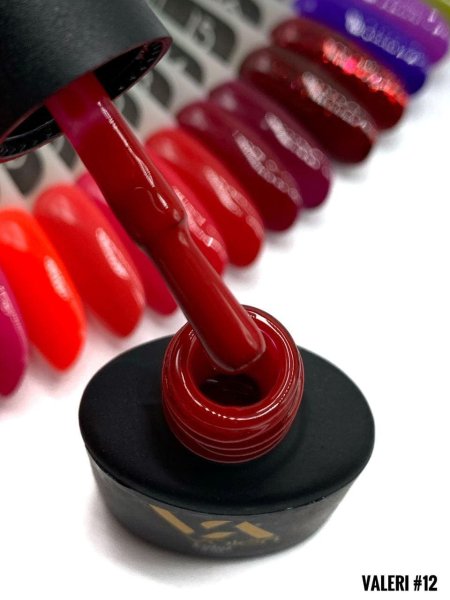 Гель-лак Valeri color №012 (Пурпуровий червоний, емаль), 6 ml