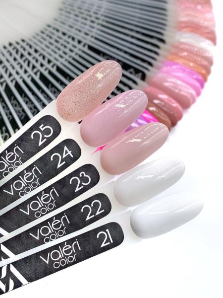 Гель-лак Valeri color №025 (Персиковий з блискітками), 6 ml