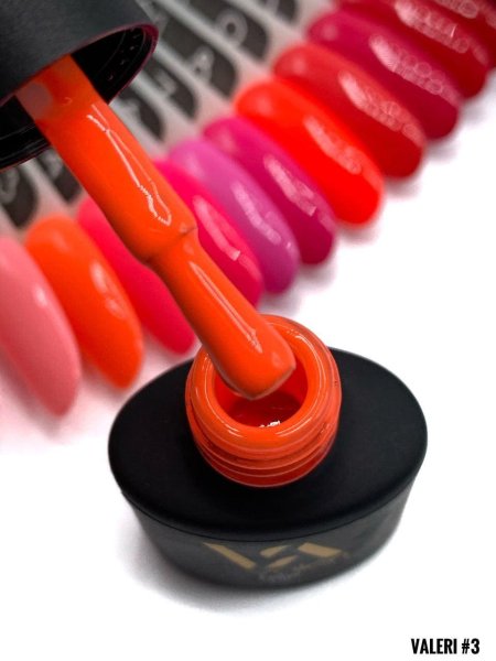 Гель-лак Valeri color №003 (Персиково-оранжевий, емаль), 6 ml