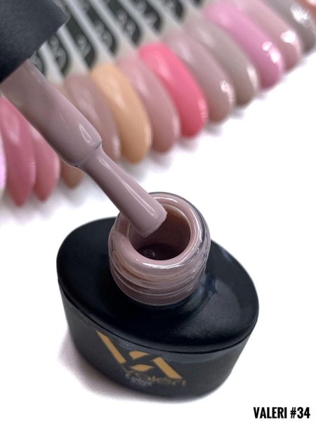 Гель-лак Valeri color №034 (Бежево-серый, эмаль), 6 ml