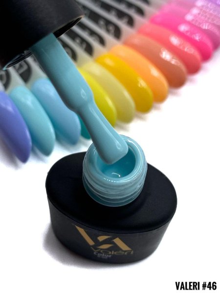 Гель-лак Valeri color №046 (Зеленувато-блакитний, емаль), 6 ml