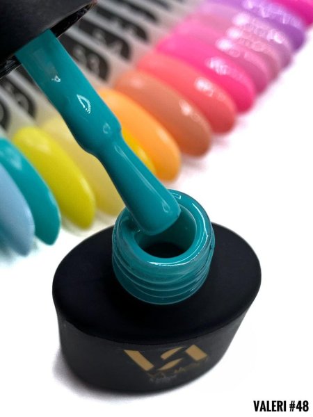 Гель-лак Valeri color №048 (Яскравий бірюзовий, емаль), 6 ml
