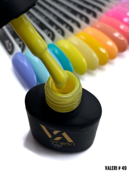 Гель-лак Valeri color №049 (Оливково-жовтий, емаль), 6 ml