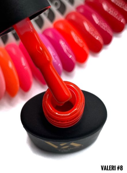 Гель-лак Valeri color №008 (Неоновий червоний, емаль), 6 ml