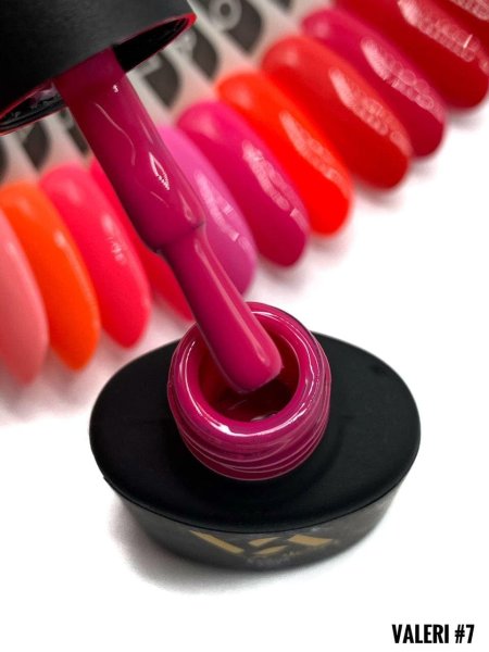 Гель-лак Valeri color №007 (Яскравий рожевий, емаль), 6 ml