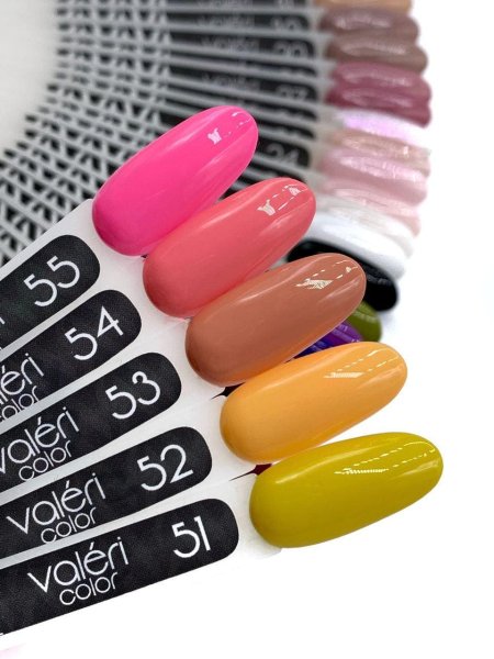 Гель-лак Valeri color №054 (Соковитий персиковий, емаль), 6 ml