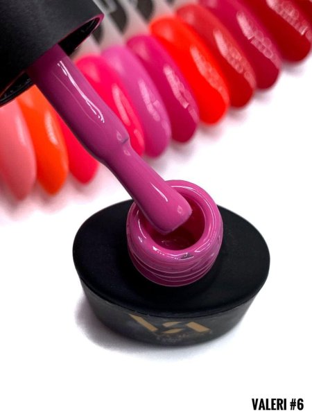 Гель-лак Valeri color №006 (Бузково-рожевий, емаль), 6 ml