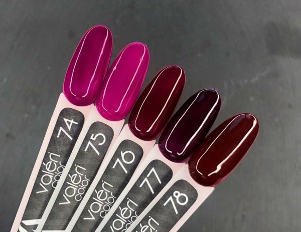 Гель-лак Valeri color №077 (Баклажан, эмаль), 6 ml