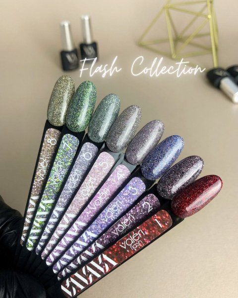 Гель-лак Valeri Flash №02 (Серебристо-розовый, светоотражающий), 6 мл