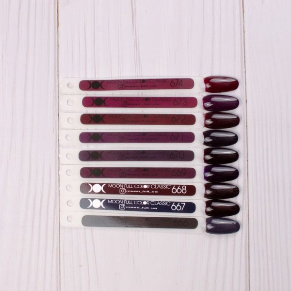 Гель-лак MOON FULL Autum-Winter №666 димчастий баклажан, емаль 8 ml