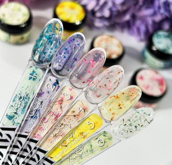 Valeri Flower Garden Gel №06 (Блідо-зелений із сухоцвітами), 5 мл