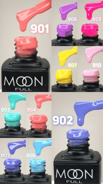 Гель-лак MOON FULL Summer №906 насыщенно-голубой 8 ml