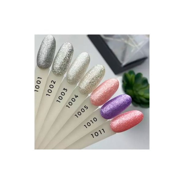 Гель-лак MOON FULL Christmas №1003 белое серебро микроблеск 8 ml