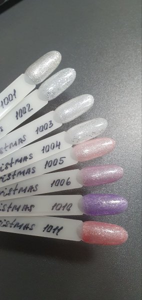 Гель-лак MOON FULL Christmas №1006 ніжно-ліловий з блискітками 8 ml