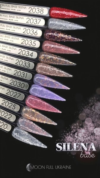 База Moon Full Silena Potal Rubber Base №2030 (лілово-бузковий з сріблястою поталлю), 8 мл