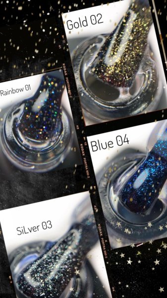 Топ Moon Full Top Glitter №2 Gold (прозорий із золотистим мікроблиском), 8 мл