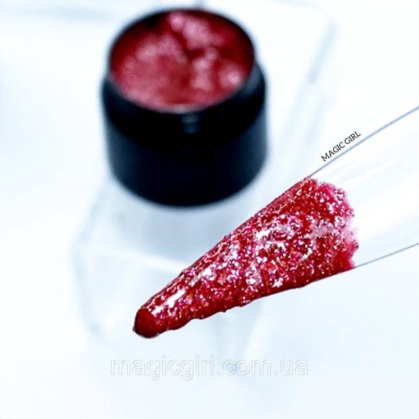 Гель лак з глітером Magic Girl SHINE Червоний, 5 мл