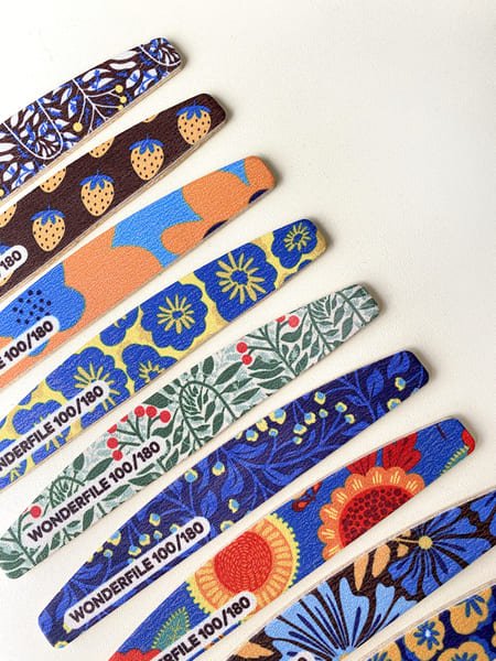 Пилка Wonderfile "Півмісяць" з принтом на дерев'яній основі на піні 100/180