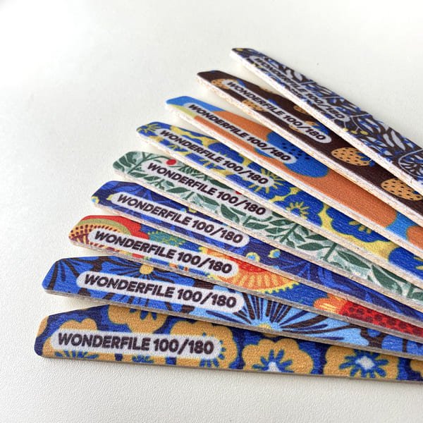 Пилка Wonderfile "Півмісяць" з принтом на дерев'яній основі на піні 100/180