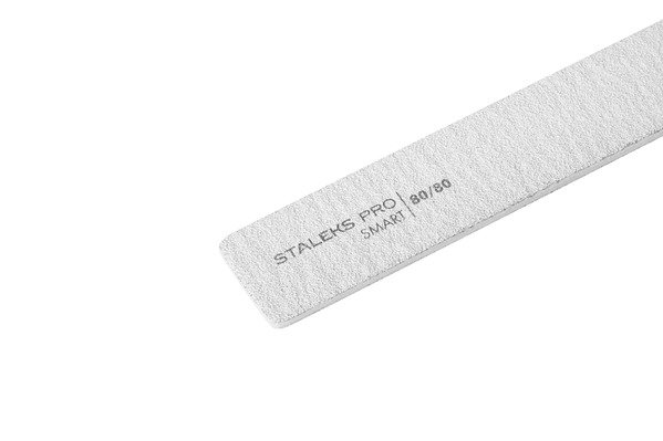 Пилка широкая минеральная прямая для ногтей SMART 80/80 грит (5шт.), набор (NFB-31/3)