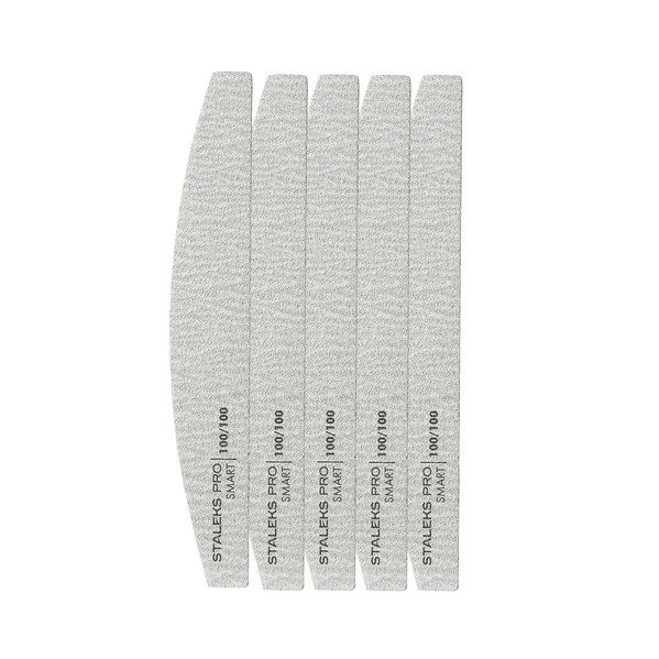 Пилка напівмісяць мінеральна для нігтів SMART 100/100 грит (5шт.), набір (NFB-41/4)