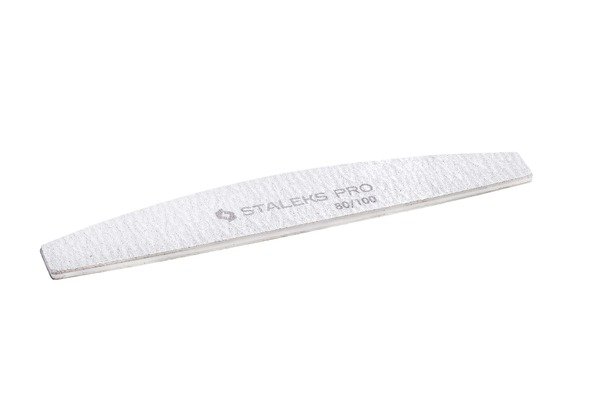 Пилка напівмісяць мінеральна для нігтів SMART 80/100 грит (5шт.), набір (NFB-41/5)